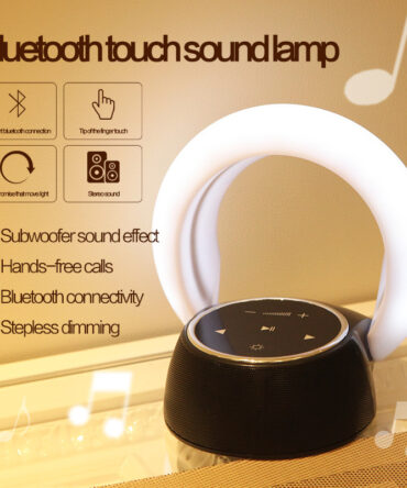 Creative Bluetooth Subwoofer Stereo Speaker LED Desk Lamp Stepless Dimming Folding Touch Atmosphere Night Light