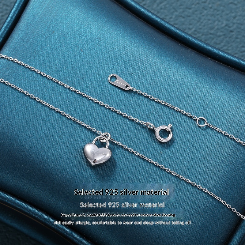 Stylish Sterling Silver Heart Pendant Necklace With A Smooth Finish - Image 4
