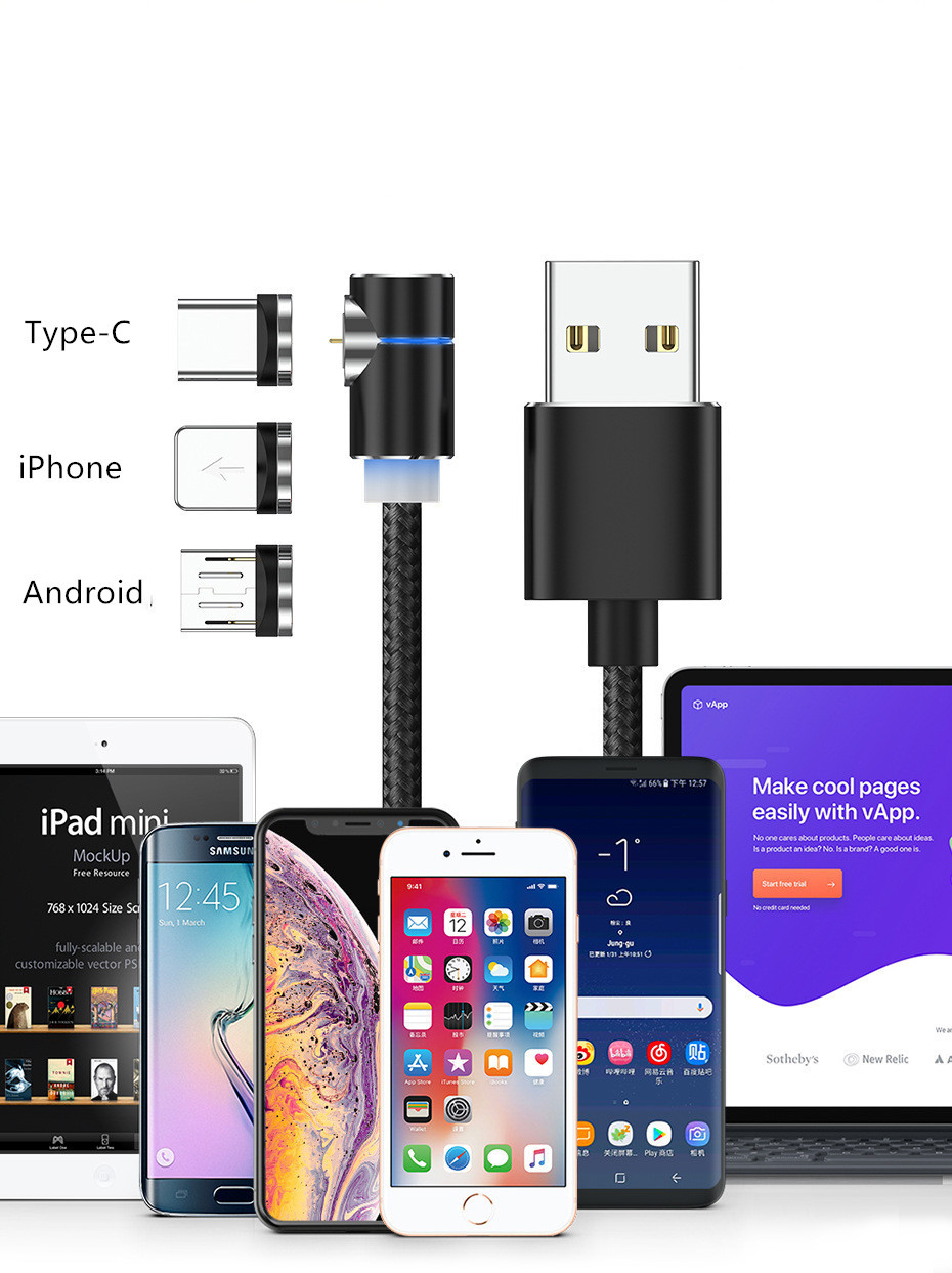 Magnetic Cable LED Magnet Charger Cable USB Cable & USB Type-C USB C - Image 9