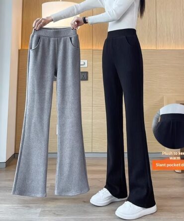 Chenille Wide-leg Pants For Women Extra-thick Version