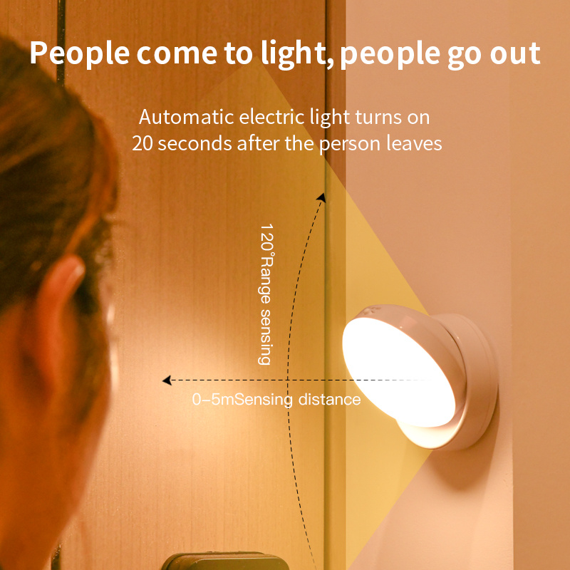 Rotating Human Body Sensor Light Corridor Garage Light Wardrobe Light Motion Sensor Night Light - Image 2