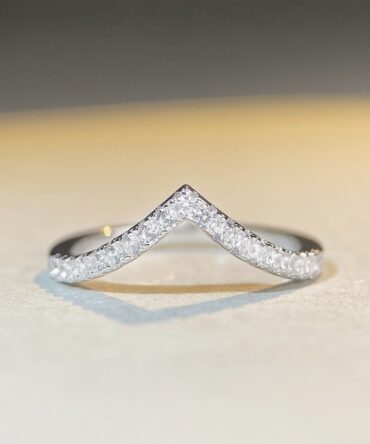 S925 Sterling Silver Platinum-plated Band Ring