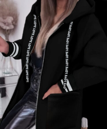 Women'S Elegant Hooded Zip-Up Jacket