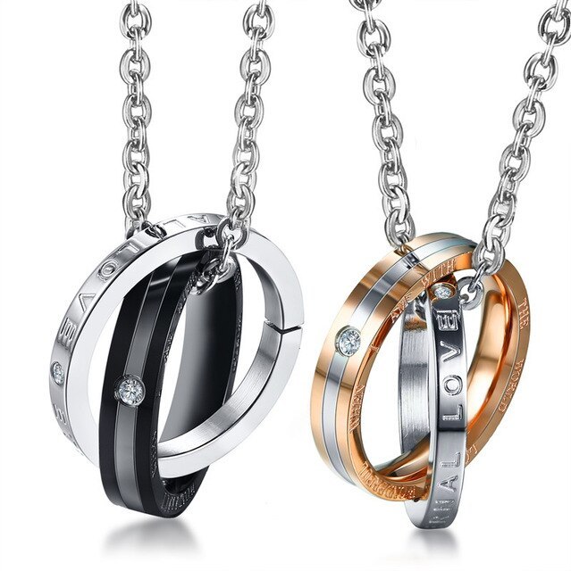 Stainless steel couple necklace - Image 2