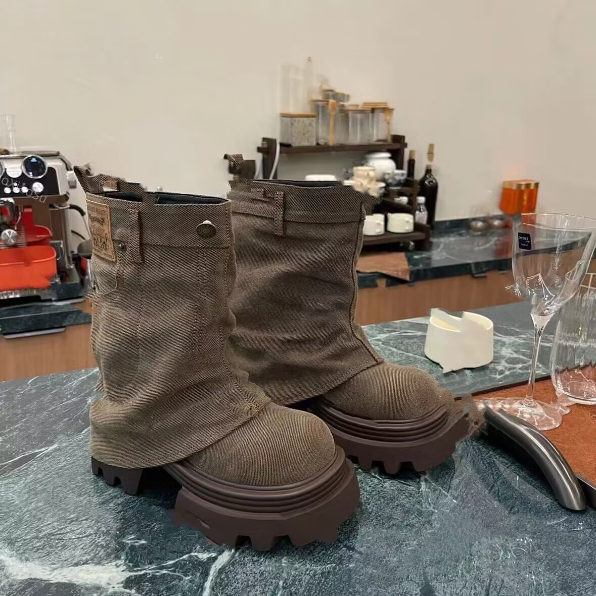 Versatile Casual Thick-soled Fashionable Cigarette Pants Boots For Women - Image 3