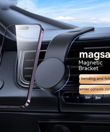 Magnetic Bendable Car Mobile Phone Holder Wireless Charger Phone Holder 15W Car Dash Mount Compatible With Phone