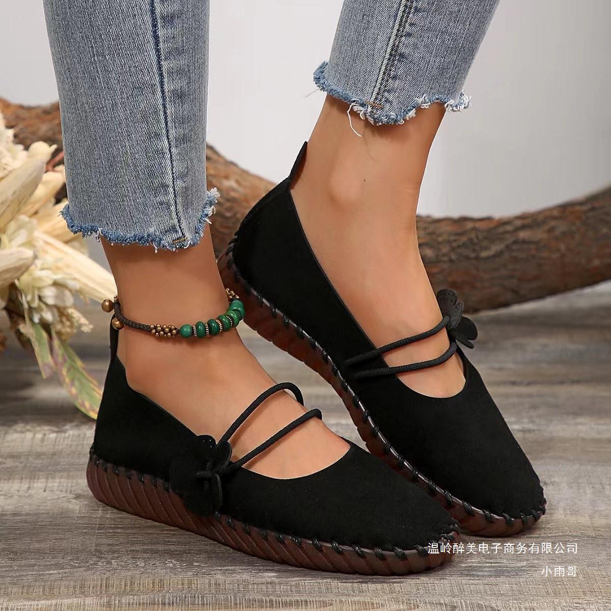 Retro Lightweight Womens Breathable Round-toe Shoes With Soft Soles - Image 4