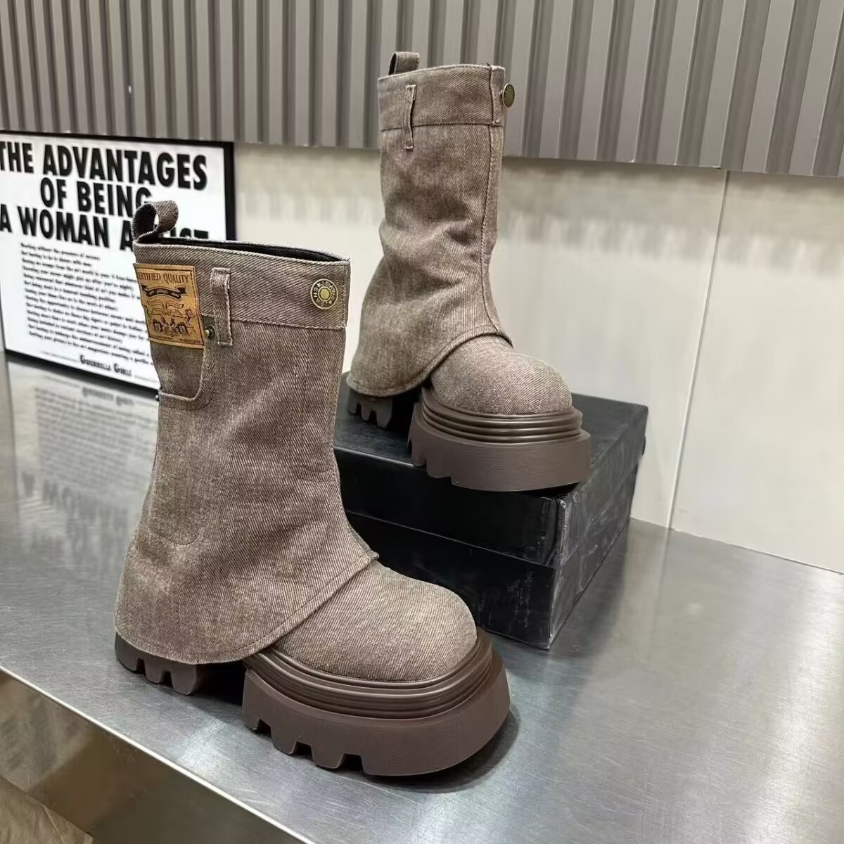 Versatile Casual Thick-soled Fashionable Cigarette Pants Boots For Women - Image 7