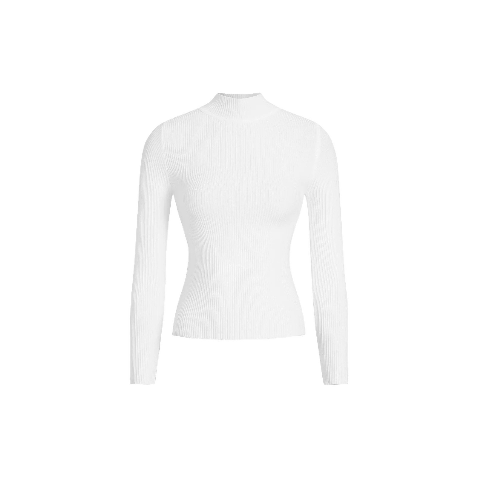 Womens Fashionable Tight-Fit Crew-Neck Knitted Top - Image 5