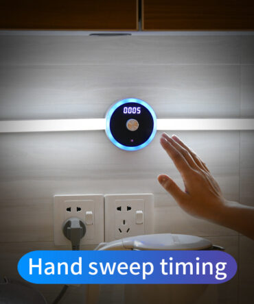 Smart Cabinet Light Clock Timing Sensor Light Removable LED Wardrobe Light Human Body Sensor Light