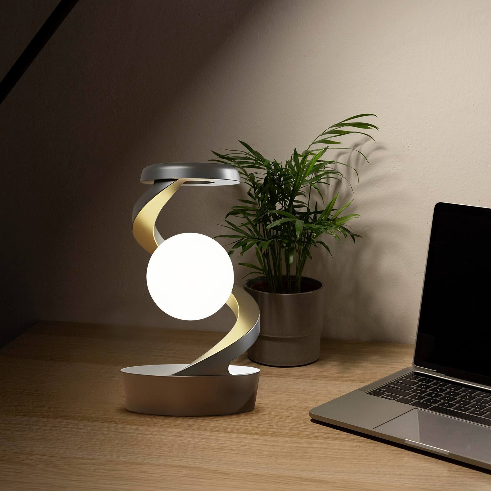 Rotating Moon Desk Lamp With Phone Wireless Charging Sensor Control Table Lamps Decorative Desktop Lamp Small Night Lamp Home Decor - Image 10