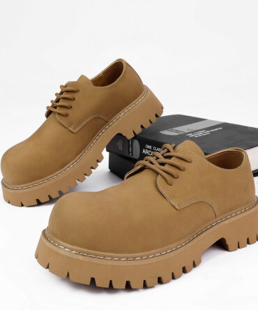 Mens British-style Thick-soled Height-increasing Leather Dress Shoes