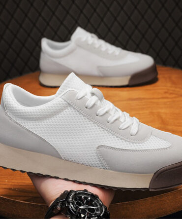 Mens Retro Running Shoes With Thick Sole For Height Increase