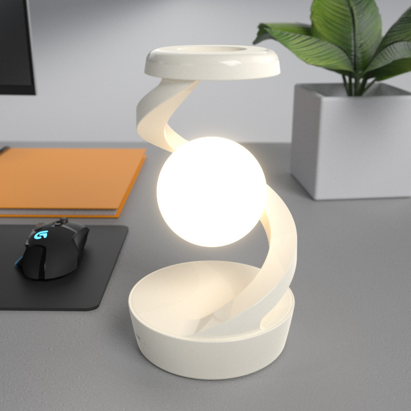 Rotating Moon Desk Lamp With Phone Wireless Charging Sensor Control Table Lamps Decorative Desktop Lamp Small Night Lamp Home Decor - Image 9