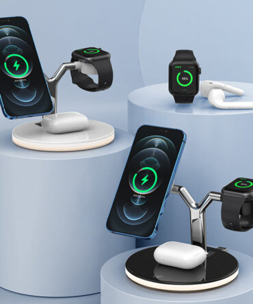 3 In 1 Magnetic Wireless Charger Stand Watch 15W Fast Charging Dock Station For Earbuds Pro