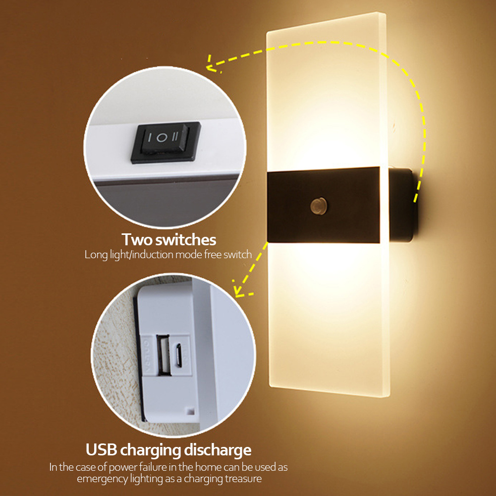 Indoor Sensing USB Charging Wall Lamp - Image 2