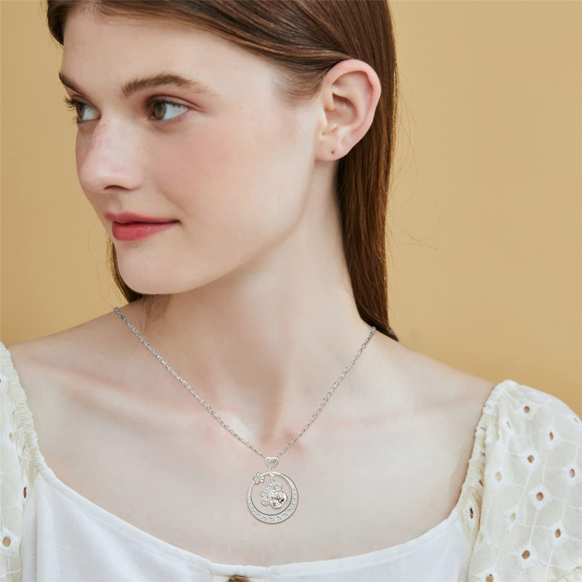 Disc Diamond Star Moon Smart Necklace - Image 2
